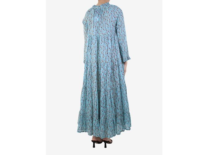 Yvonne S Hellblaues Kleid mit Blumenmuster – Größe S - Ansicht 2