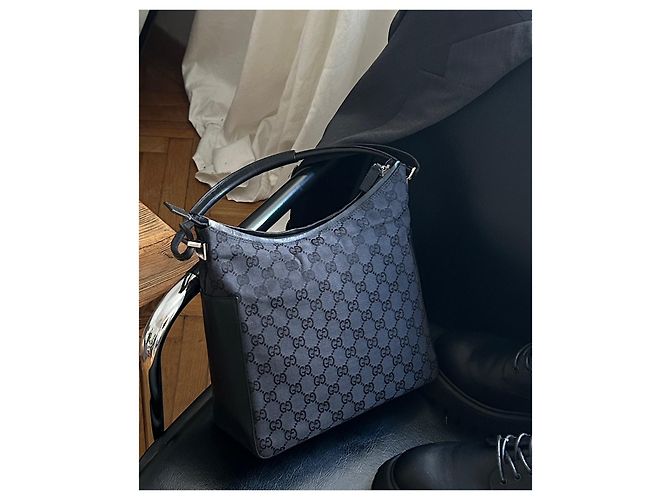 Borsa Hobo Gucci Nera e Grigia in Pelle Nero Grigio antracite - vista 3