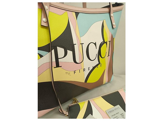Emilio Pucci Handbag Leather and Cloth Multicolor - view 2