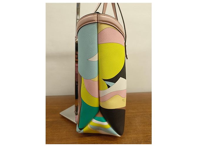 Emilio Pucci Handbag Leather and Cloth Multicolor - view 4