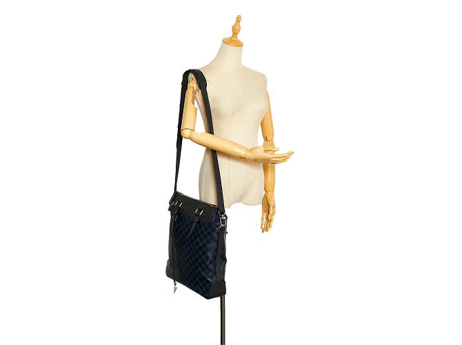 Borsa Louis Vuitton Damier Cobalt Greenwich blu - vista 13