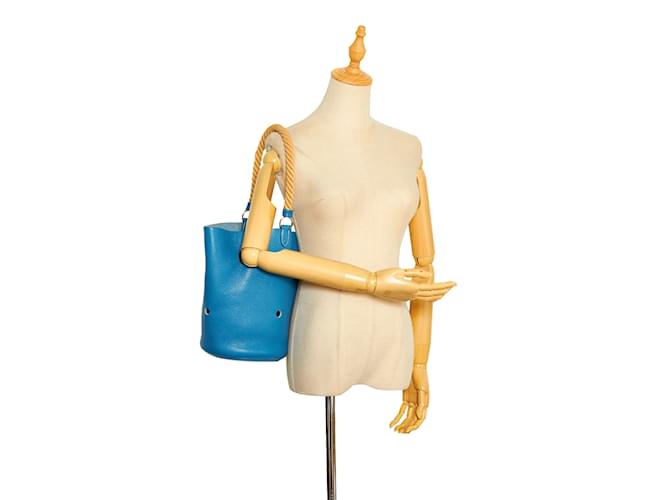 Hermès Secchio blu Hermes Clemence Mangeoire PM - vista 10