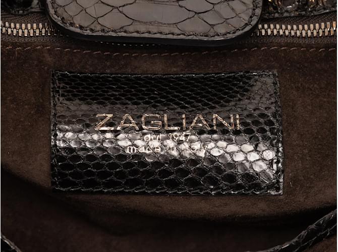 Große Python-Einkaufstasche von Zagliani in Schwarz - Ansicht 5