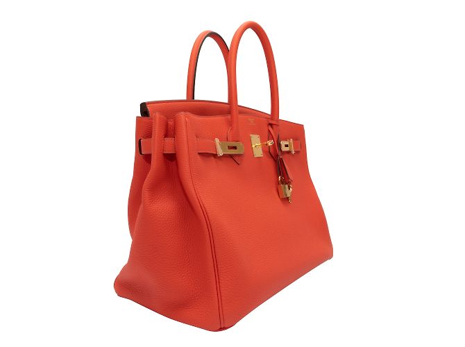Hermès Rote Capucine Hermes Togo 35 Birkin-Tasche - Ansicht 2