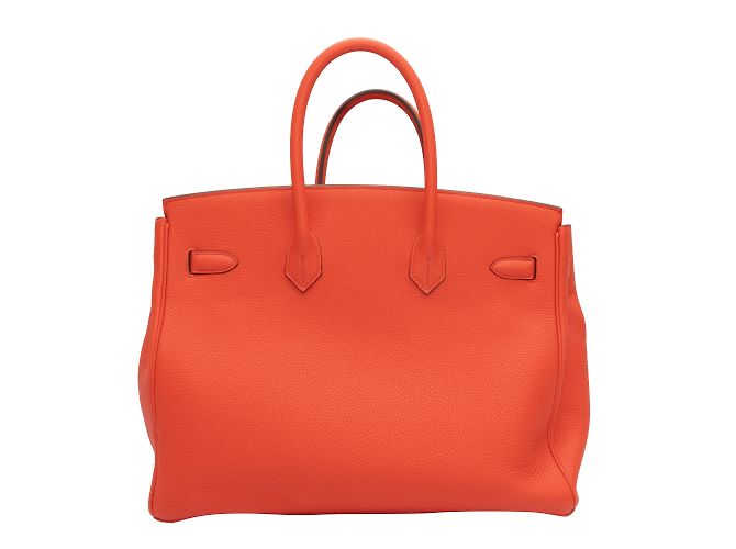 Hermès Rote Capucine Hermes Togo 35 Birkin-Tasche - Ansicht 3