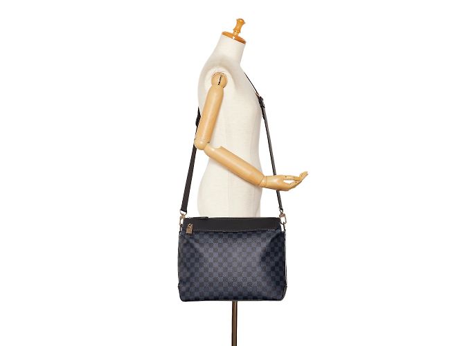 Borsa a tracolla Louis Vuitton Damier Cobalt Greenwich Messenger blu - vista 13