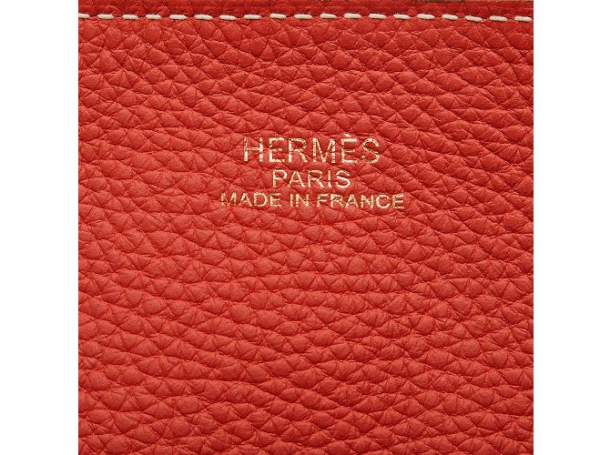 Double sens Hermès Rosso Hermes Clemence foderato Sens 36 Tote bag - vista 5