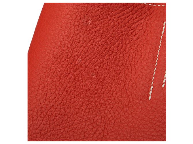 Double sens Hermès Rosso Hermes Clemence foderato Sens 36 Tote bag - vista 8