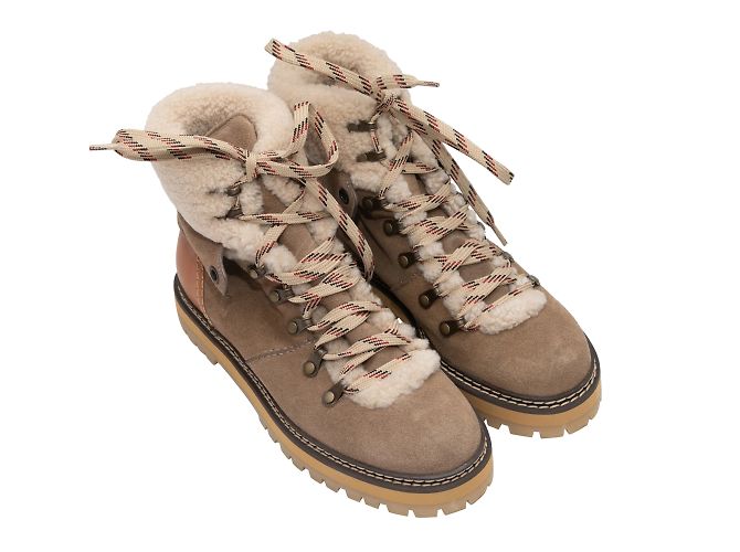 See by Chloé Hellbraune Stiefeletten von See by Chloe aus Wildleder und Shearling 39 - Ansicht 2