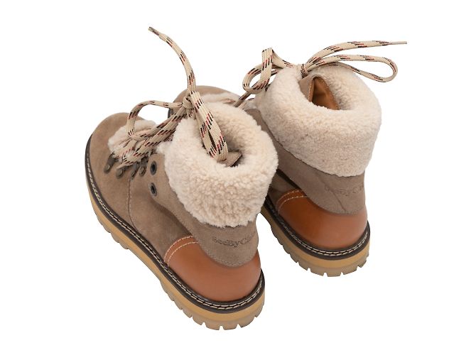 See by Chloé Hellbraune Stiefeletten von See by Chloe aus Wildleder und Shearling 39 - Ansicht 3