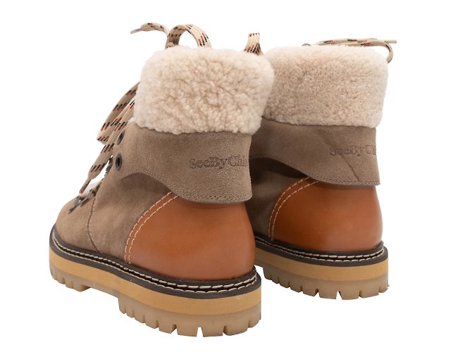 See by Chloé Hellbraune Stiefeletten von See by Chloe aus Wildleder und Shearling 39 - Ansicht 4