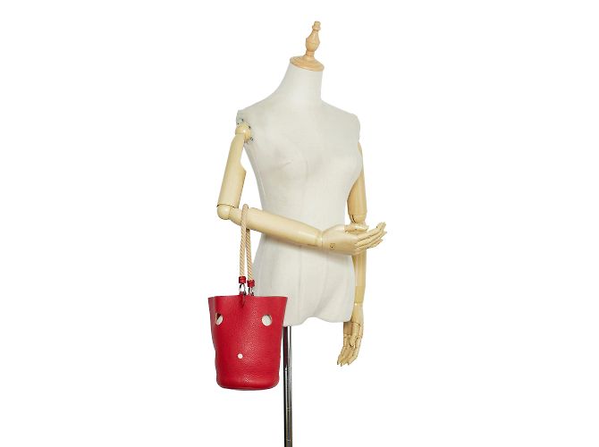 Hermès Secchio rosso Hermes Clemence Mangeoire PM - vista 10