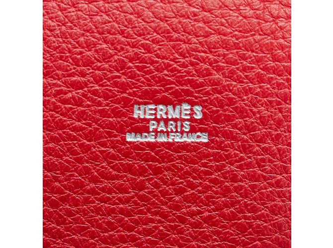 Hermès Secchio rosso Hermes Clemence Mangeoire PM - vista 6