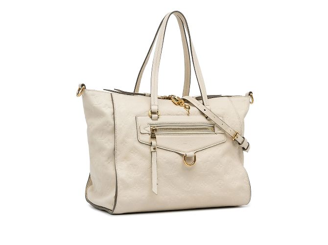 Borsa Louis Vuitton Monogram Empreinte Lumineuse PM bianca Bianco - vista 2