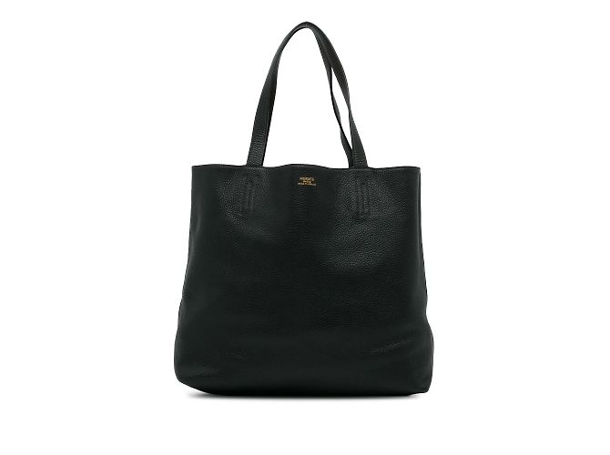 Double sens Schwarze, mit Hermès Clemence gefütterte Sens 36 Tote bag - Ansicht 2