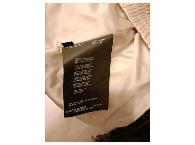 Prada Black Leather and Polyamide Down Jacket - view 2