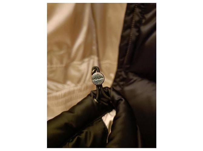 Prada Black Leather and Polyamide Down Jacket - view 3