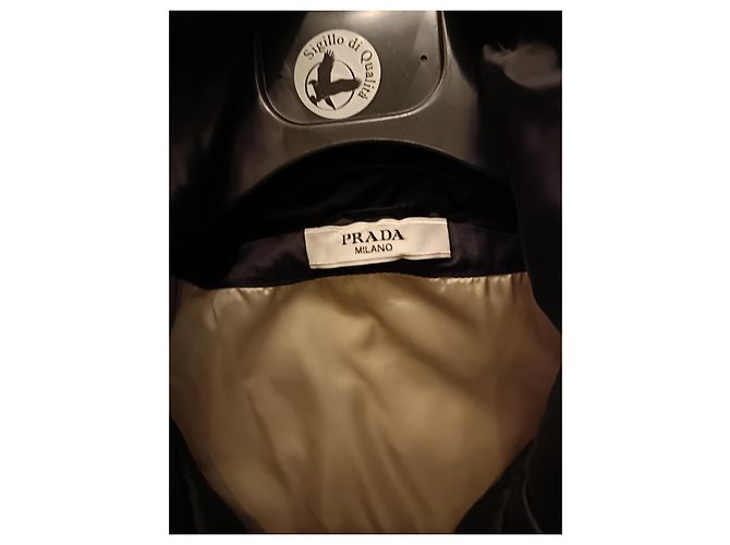 Prada Black Leather and Polyamide Down Jacket - view 7