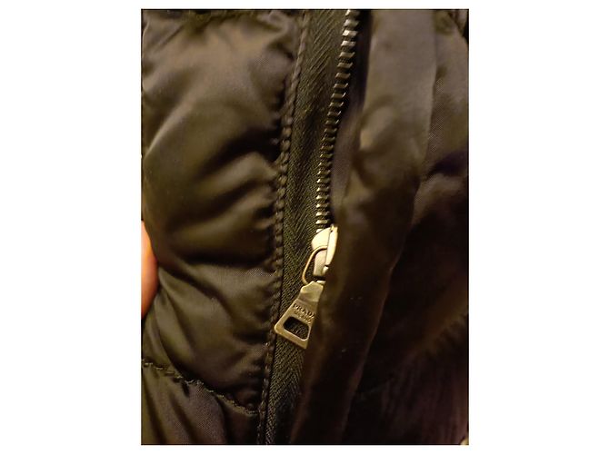 Prada Black Leather and Polyamide Down Jacket - view 8