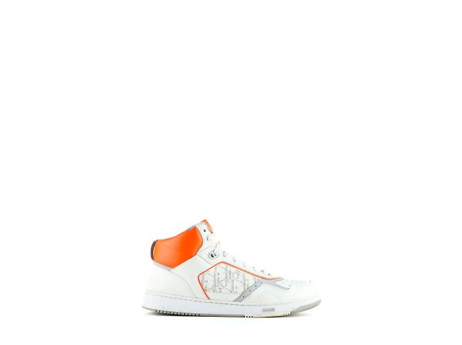 DIOR - Sneakers B27 High in pelle bianca e arancione (T43) Bianco - vista 2
