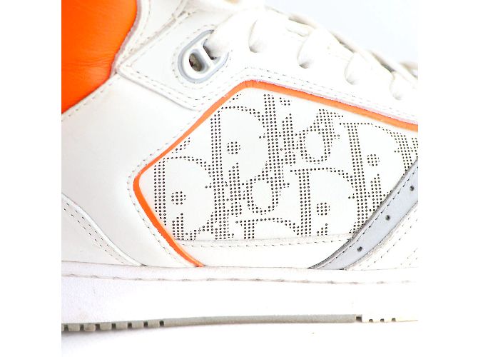 DIOR - Sneakers B27 High in pelle bianca e arancione (T43) Bianco - vista 4