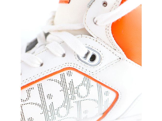 DIOR - Sneakers B27 High in pelle bianca e arancione (T43) Bianco - vista 6