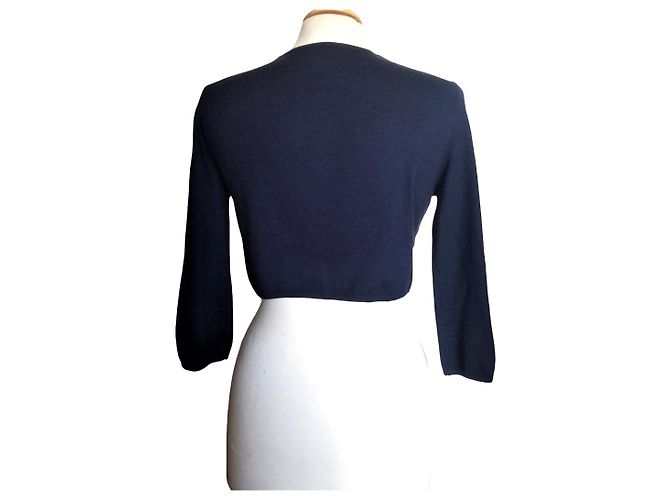 Giacca corta Parosh blu navy in cotone con perline - vista 5