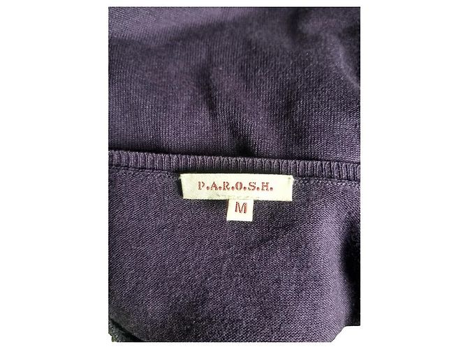 Giacca corta Parosh in seta e cashmere viola scuro - vista 3