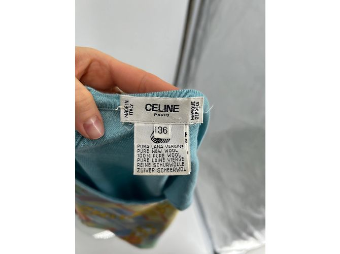 Céline Celine parte superior T.FR 36 Lana Azul - vista 5