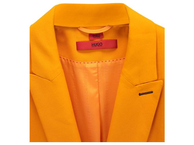 Hugo Boss Double-Breasted Blazer in Orange Polyester - view 3