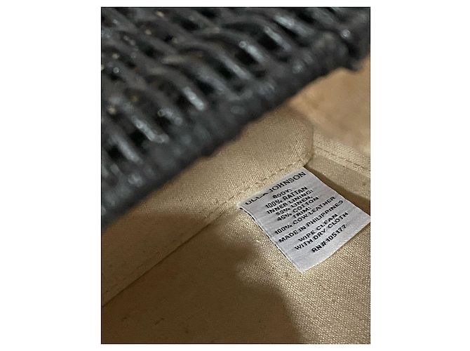 Borsa a trapezio Raya Ulla Johnson in rattan nero - vista 7