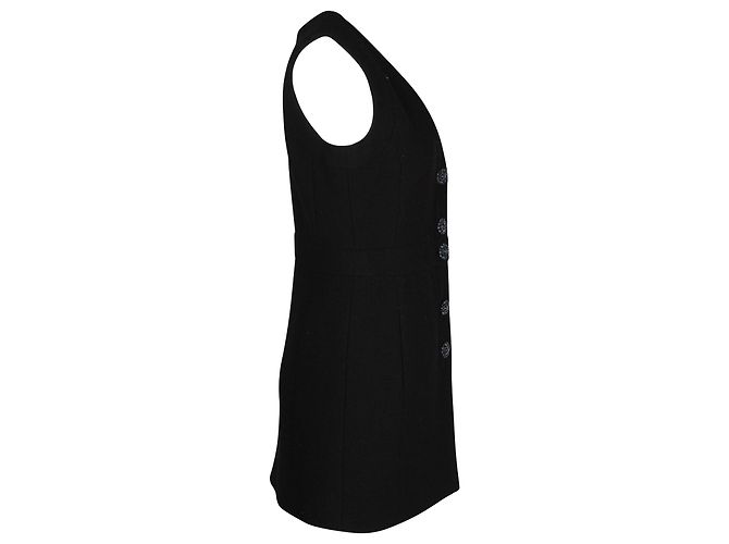 Mini abito Chanel Boucle senza maniche in lana nera Nero - vista 2