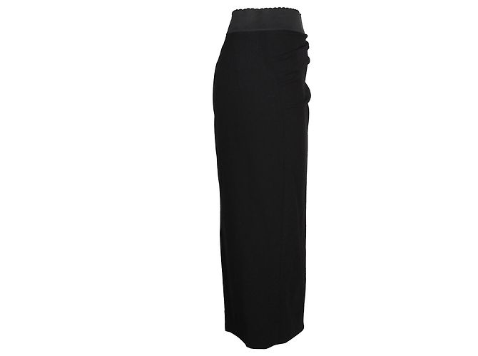 Falda midi Dolce & Gabbana en lana negra Negro - vista 2