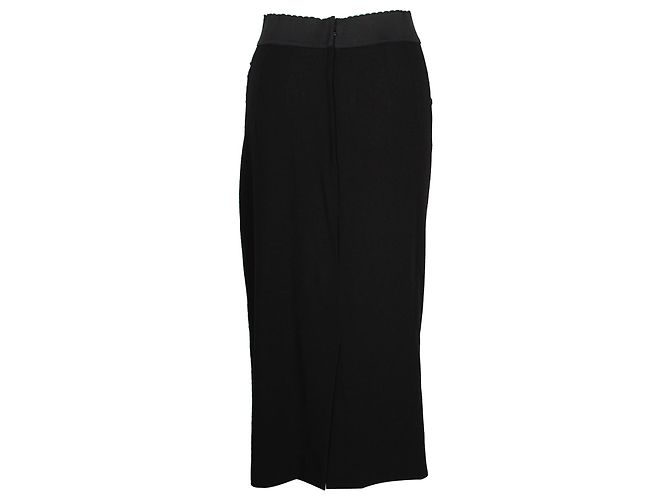 Falda midi Dolce & Gabbana en lana negra Negro - vista 3