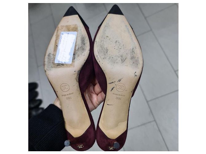 Chanel Bicolor CC Cap Toe Mules Ebano - vista 7