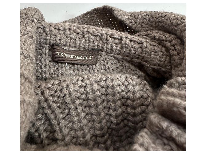 Autre Marque Repeat Cardigan Poncho Braun Merino Wolle M - Ansicht 7