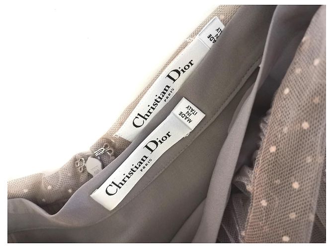 Falda de tul de seda Christian Dior FR36 Gris - vista 4
