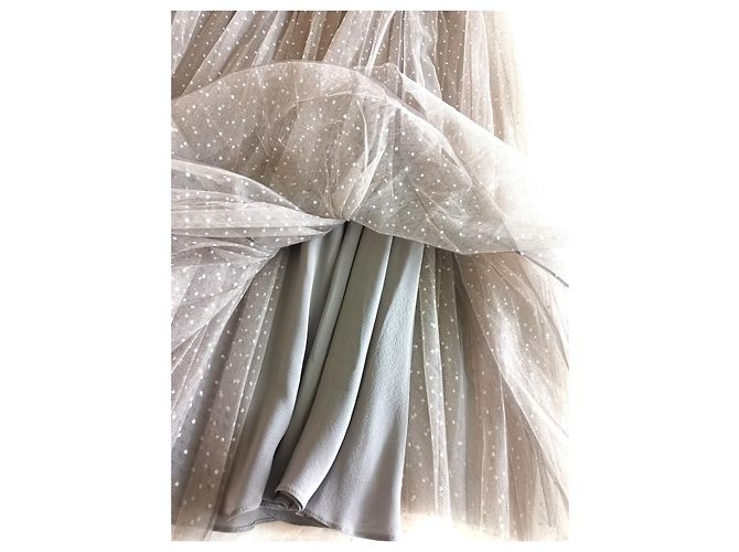 Falda de tul de seda Christian Dior FR36 Gris - vista 5