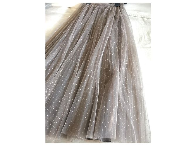 Falda de tul de seda Christian Dior FR36 Gris - vista 6