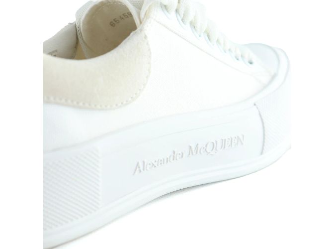 ALEXANDER MCQUEEN - Sneakers Deck in tela bianca (T38.5) Bianco - vista 3