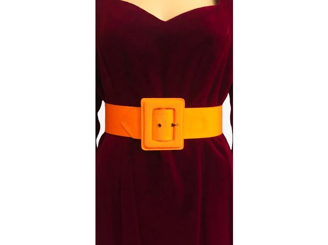 YVES SAINT LAURENT Gürtel T.cm 75 Baumwolle Orange - Ansicht 12