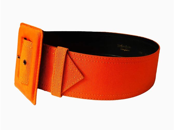 YVES SAINT LAURENT Gürtel T.cm 75 Baumwolle Orange - Ansicht 3