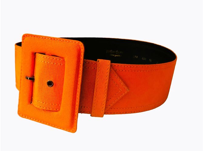 YVES SAINT LAURENT Gürtel T.cm 75 Baumwolle Orange - Ansicht 5