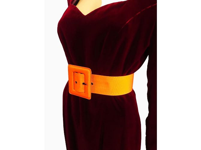 YVES SAINT LAURENT Gürtel T.cm 75 Baumwolle Orange - Ansicht 7