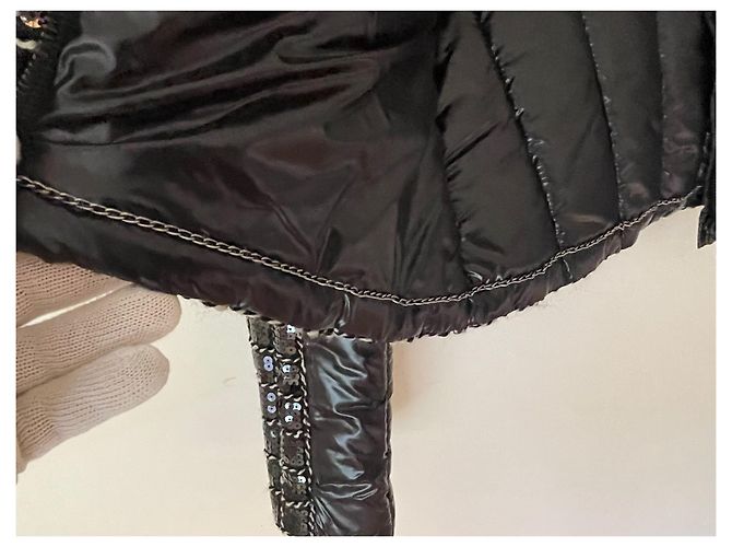 Completo Giacca e Gonna Chanel Nero Lana e Paillettes - vista 8
