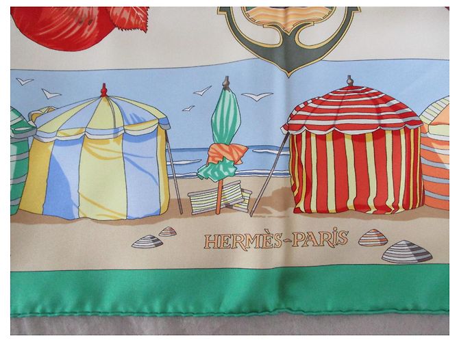 Hermès Platz „Charme der Strände der Normandie“. Mehrfarben - Ansicht 7