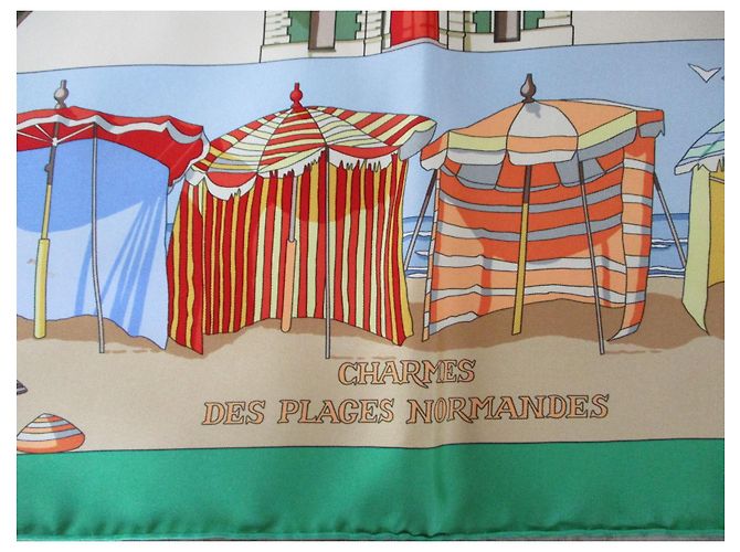 Hermès Platz „Charme der Strände der Normandie“. Mehrfarben - Ansicht 8