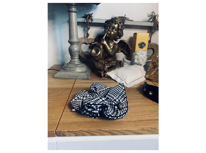 Alexandre de Paris Chouchou Vichy Nero in Cotone - vista 3