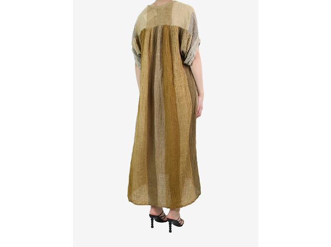 Masscob Beige gestreiftes Kleid mit V-Ausschnitt – Größe M/l - Ansicht 4