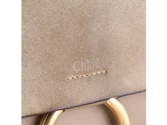 CHLOÉ - Borsa a spalla Faye in pelle grigia liscia e camoscio Grigio - vista 5